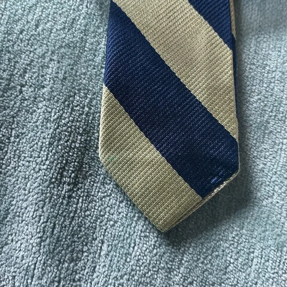 J. Crew Navy and Lime Green Diagonal Stripe Tie Belt Size S/M - Picture 3 of 3